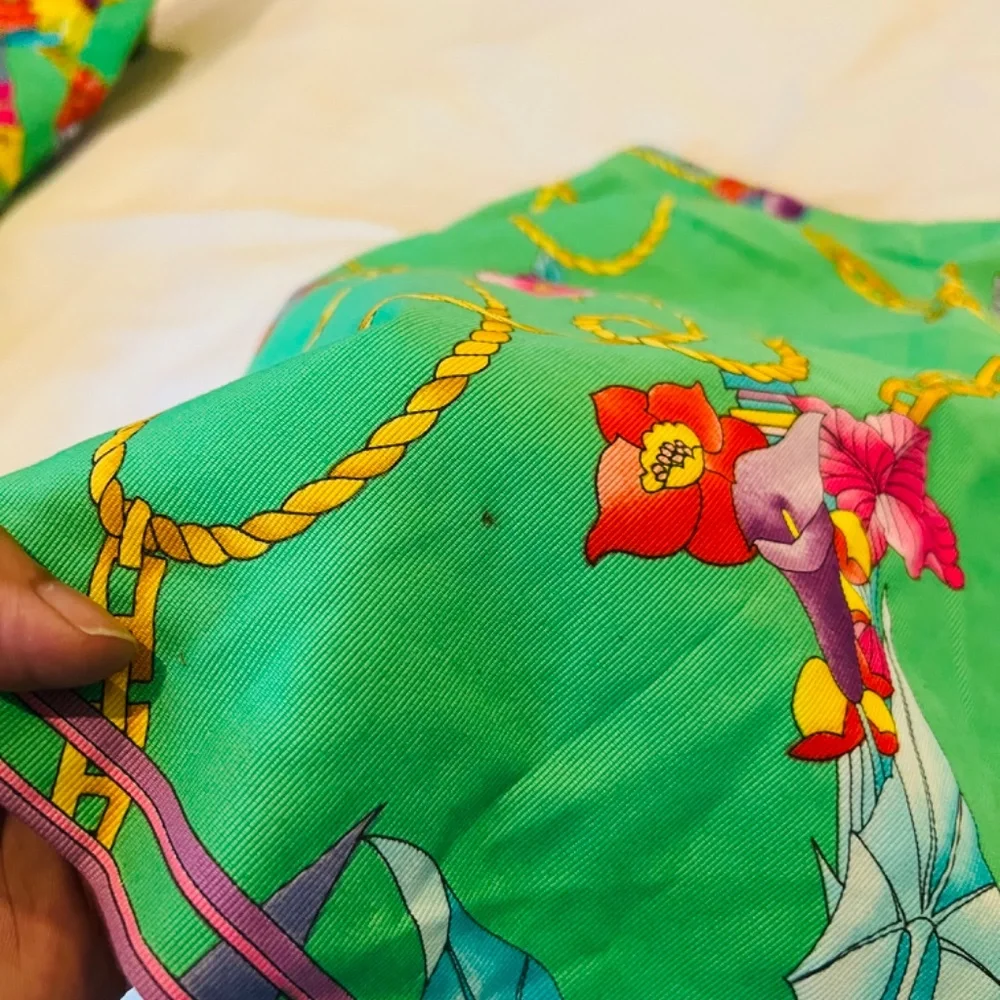 INSANE Leonard Paris vintage bamboo green short-sleeved skirt suit size 6 - Picture 2 of 7